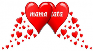 obrazek dwóch serc z napisami mama, tata