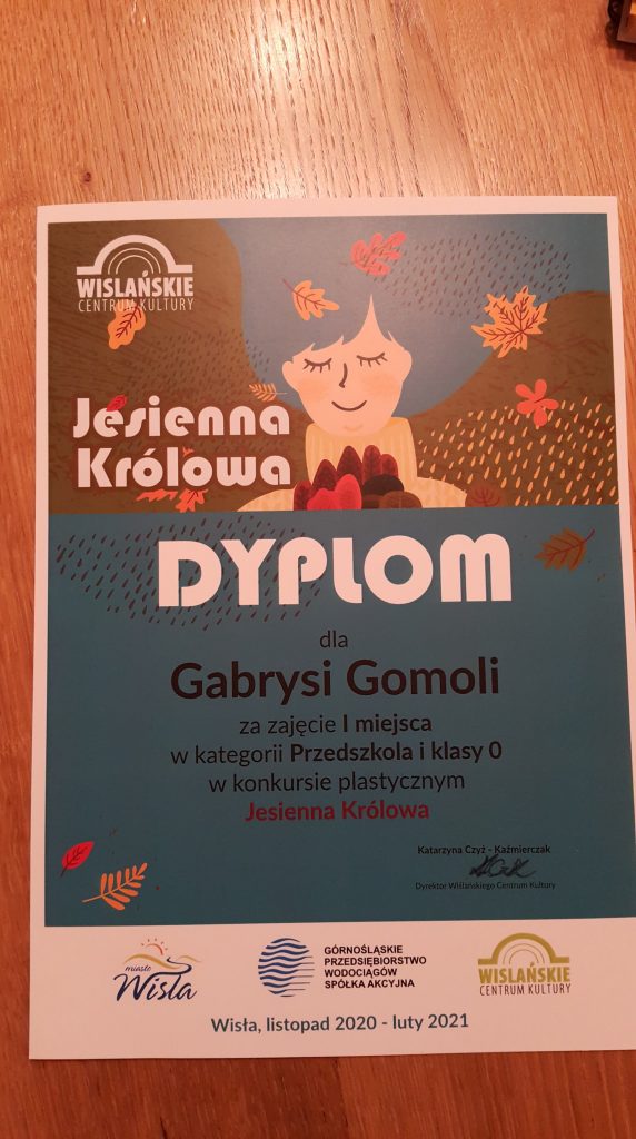 dyplom dla Gabrysi Somoli